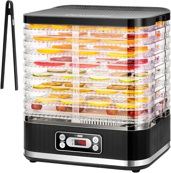 8 Trays Food Dehydrator Machine Fruit Dryer Beef Meat 400W Timer &amp; Temp. Control