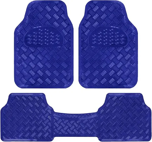 BDK MT-643-BL Universal Fit 3-Piece Set of Metallic Bling Design Car Floor Mats