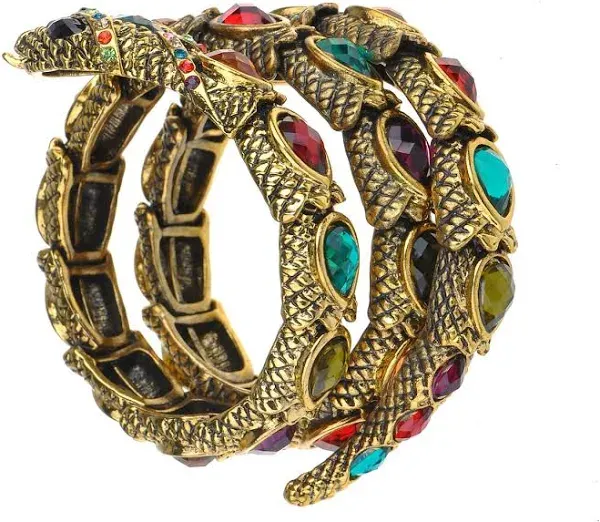 Egyptian Snake Cuff Wrap Bracelet Stretch Colorfu - Anna-Kaci