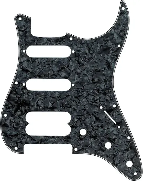 Genuine  Stratocaster/S<wbr/>trat 3-Ply 11-Hole Guitar Pickguard B/W/B - BLACK