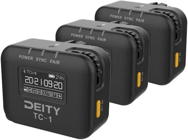 Deity TC 1 Wireless Black Timecode Box Generator with Bluetooth 5.0 3 Pack