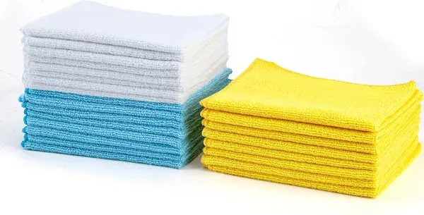 Amazon Basics Microfiber Cleaning Cloths Non-Abrasive Reusable and Washable