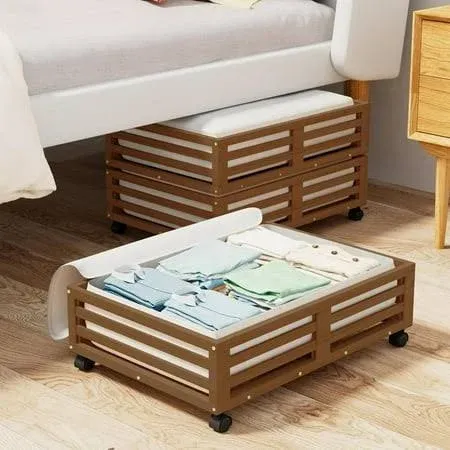 Rebrilliant Underbed Organizer with Wheels and Large Capacity Dust Bag