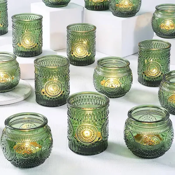 DARJEN 36-Set Green Votive Candle Holders