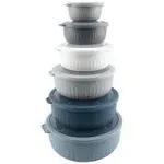 Cook with Color Small Mixing Bowls with Lids 12 Piece Set Blue