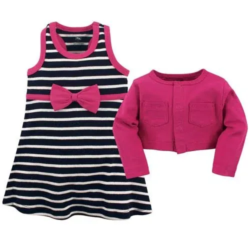 Hudson Baby Cotton Dress and Cardigan Set