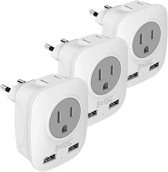 Plannu International Plug Travel Adapter 3 Pack