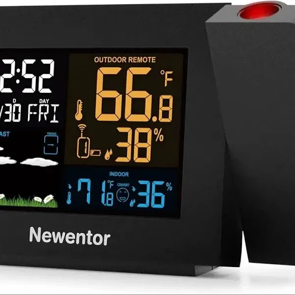 Wireless Atomic Projection Alarm Clock with Weather Station and Thermometer