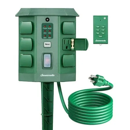 DEWENWILS Outdoor Power Stake Timer