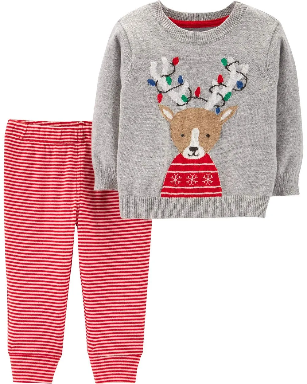 Carter's Baby Boys 2-Piece Reindeer Sweater & Pants Set