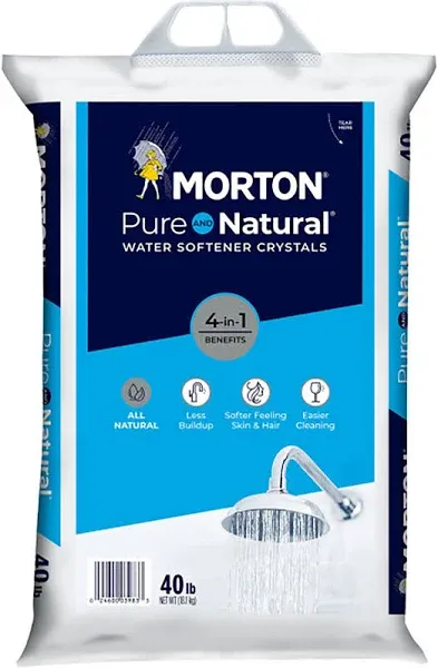 Morton Pure and Natural Water Softener Salt Crystals