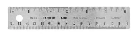 Stainless Steel 6 Inch Metal Ruler Non-Slip Rubber Back, with Inch and Metric...