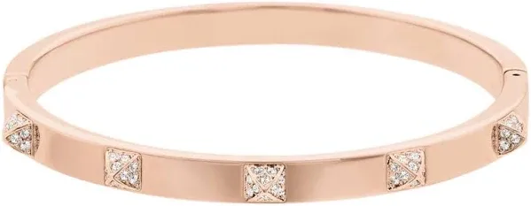 Swarovski Tactic Rose Gold Tone Bangle With White Crystal 5098368 For Women