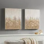 Madison Park Gold Golden Glimmer Hand Embellished Canvas 2 Piece Set