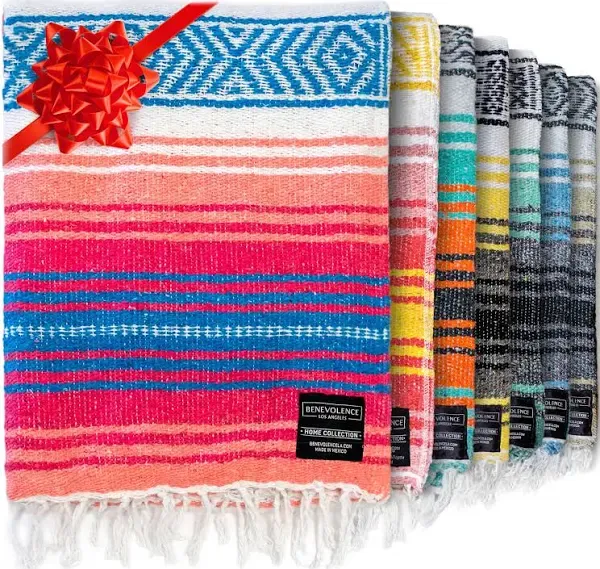 Benevolence LA Authentic Handwoven Mexican Blanket, Yoga Blanket - Perfect Beach