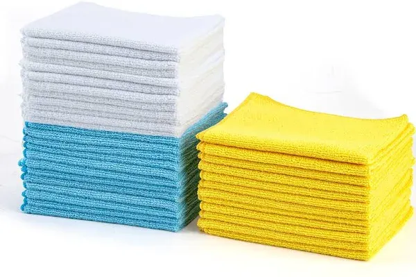 Amazon Basics Microfiber Cleaning Cloths Non-Abrasive Reusable and Washable