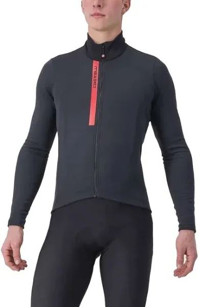 Castelli Entrata Thermal Jersey - Pompeian Red/Silver Gray - XL