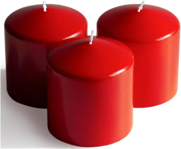 CANDWAX Green Pillar Candles Set of 3