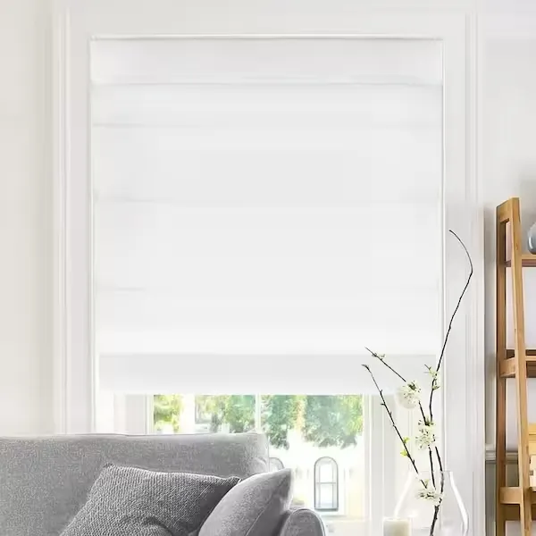 Chicology Belgian Snow Cordless Light Filtering Privacy Polyester Roman Shades 48 in. W x 64 in. L RMBS4864