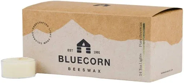 Bluecorn Beeswax 100% Pure Beeswax Tealight Candles