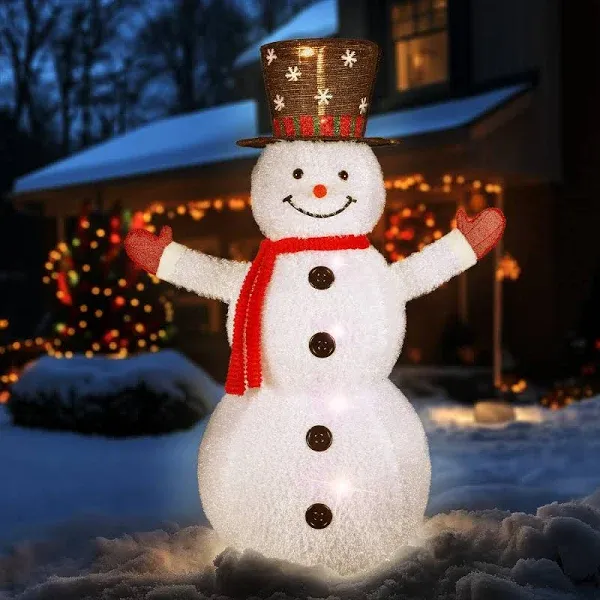 Alupssuc 5FT Lighted Pop-Up Snowman