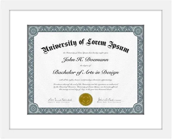 Americanflat Diploma Frame - 11x14 with 8.5x11 Mat for Diploma - Wood + Glass