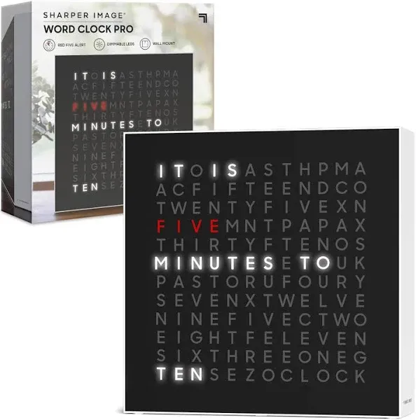 Sharper Image LED Word Clock Pro Black One