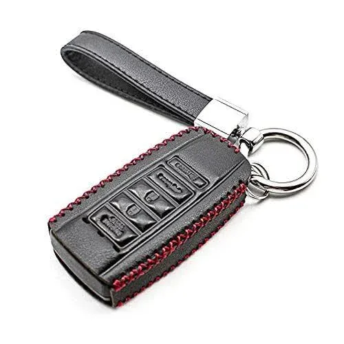 Mechcos Compatible with Acura ILX MDX RDX RLX TLX Smart 5 Buttons Leather Keyless Entry Remote Control Key Fob Cover Case Protector Accessories