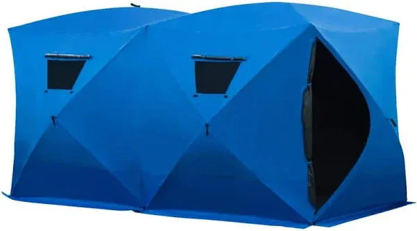 Outsunny 8 Person Ice Fishing Shelter Pop-Up Portable Ice Fishing Tent with Carry Bag