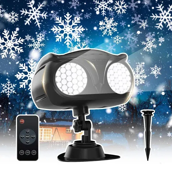 Topritt Christmas Snowflake Projector Lights Indoor Outdoor Holiday Projector Light with Remote Control