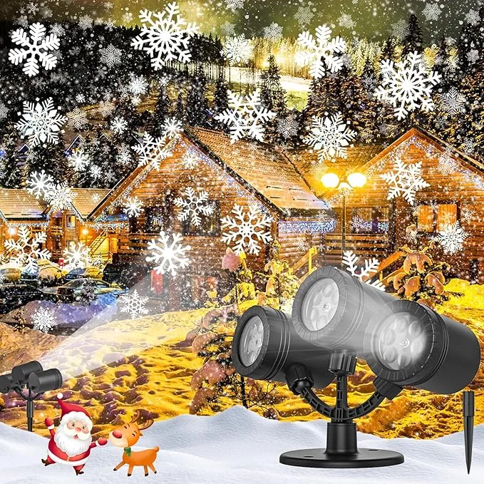 SZGIARUY Snowflake Projector Light, Snowflake LED Christmas Light Projector