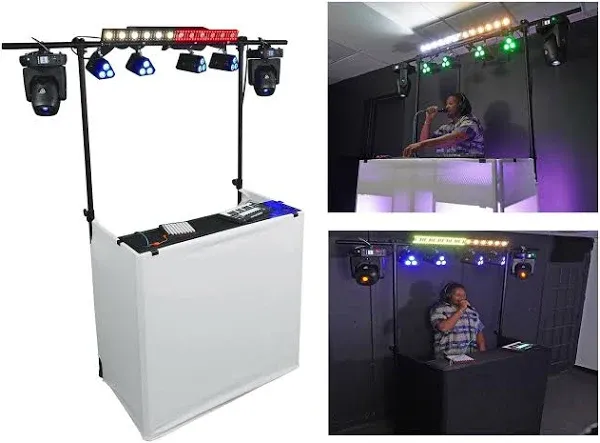 Rockville ROCKBOOTH Truss DJ Booth Table Facade