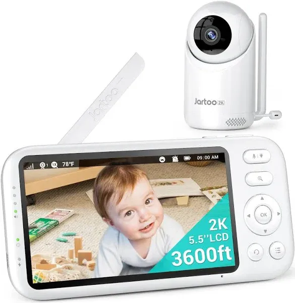 New 2K Video Baby Monitor Camera, 5.5&#034; Full HD Screen, 2000&#039; Long Range,...