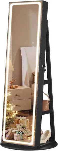 SONGMICS LED Mirror Jewelry Cabinet