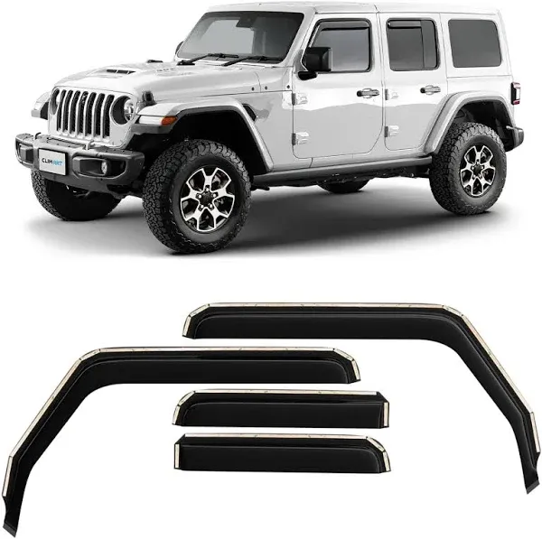 CLIM ART In-Channel Window Deflectors for 2021 Jeep Wrangler JL 4-Door