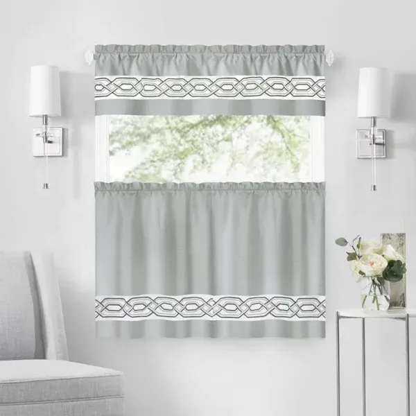 Achim Paige Tier and Valance Window Curtain Set