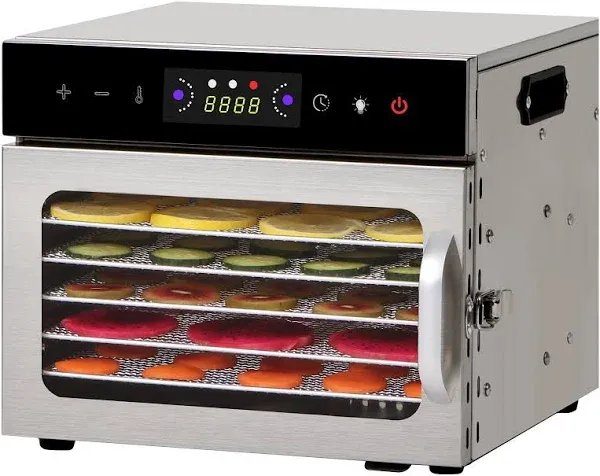 Food Dehydrator for Jerky, Fruit, Meat, Beef, Herbs, 6/8/12/18-Tray Full Stai...