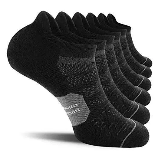 6/12 Pairs Men&#039;s Running Ankle Socks with Cushion Low Cut Athletic Tab Socks