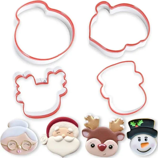 COOKIEQUE 4 Pieces Christmas Cookie Cutters Set