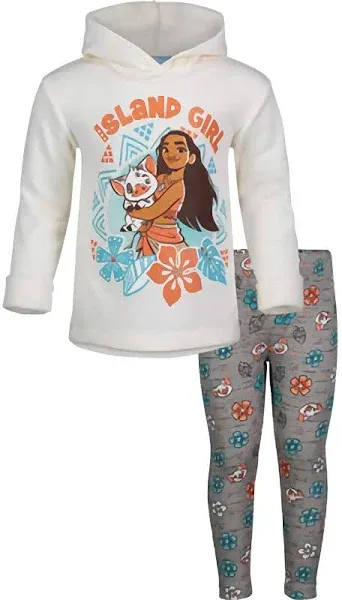 Disney Girls Moana Pullover Hoodie and Leggings Outfit Set to