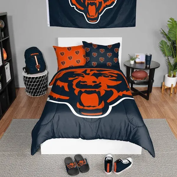 FOCO NFL Team Logo Bed in a Bag Comforter Bedding 3-Piece Set