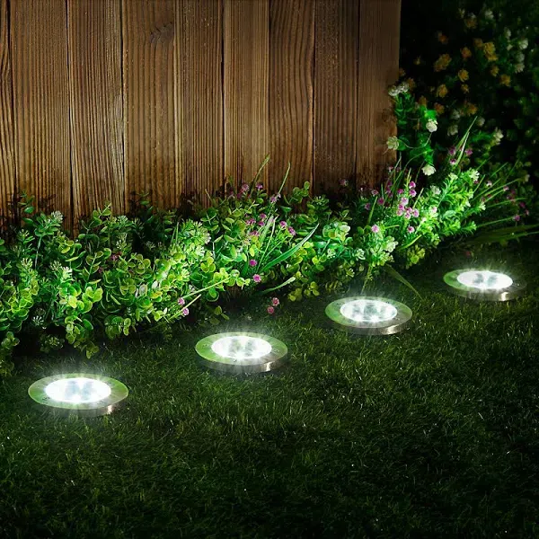  Solar Lights Outdoor Waterproof, 12 Pack Solar Ground 12 PACK Cool White