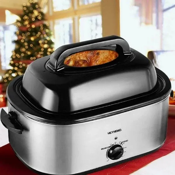 Superjoe 26 QT Electric Roaster Oven for Gathering and Dining, Sliver