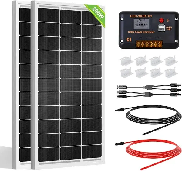 ECO-WORTHY 200 Watts 12 Volt/24 Volt Solar Panel Kit