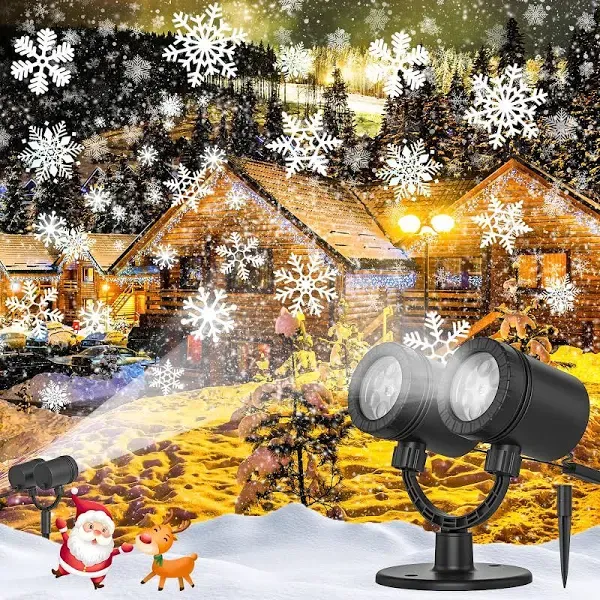 SZGIARUY Snowflake Projector Light, Snowflake LED Christmas Light Projector