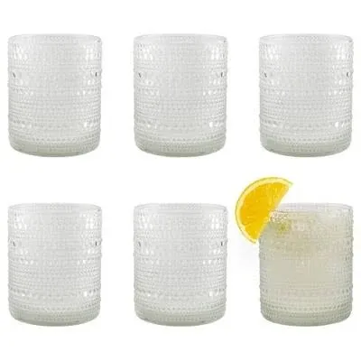 Darware Hobnail Drinking Glasses 12oz 6pk Clear Old-Fashioned