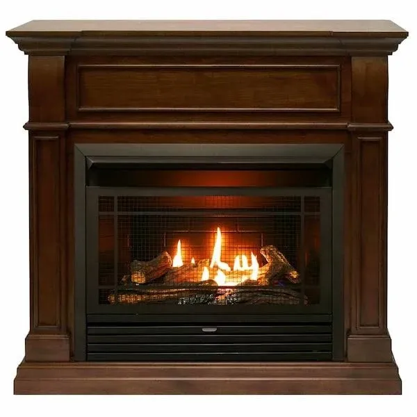 Duluth Forge Dual Fuel Ventless Gas Fireplace with Mantel 26,000 BTU DFS-300