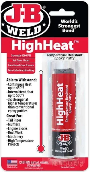 JB Weld HighHeat 57g Heat Temperature Resistant Epoxy Putty Metal Repair Filler