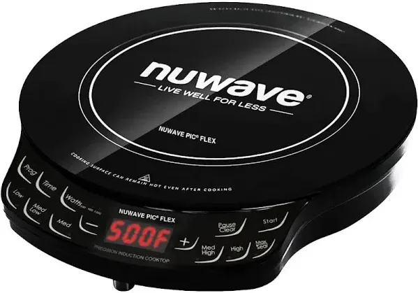 NuWave Precision Induction Cooktop, 10.25” Shatter-Proof Ceramic Glass, 6.5” Heating Coil, 45 Temps from 100°F to 500°F, 3 Wattage Settings 600, 900