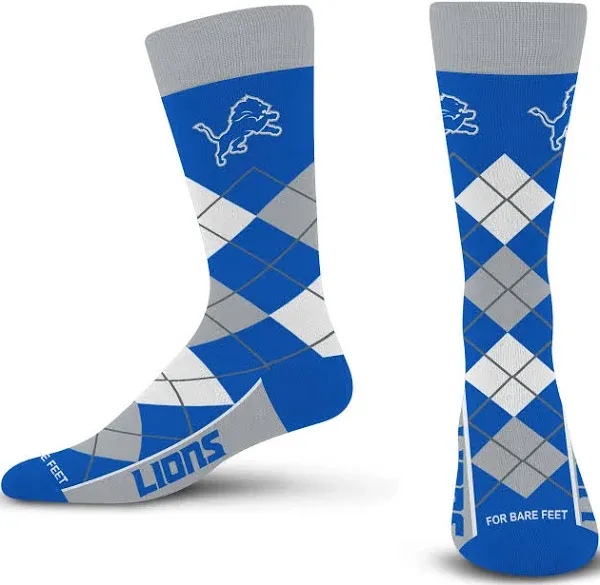 Detroit Lions For Bare Feet Argyle Remix Socks